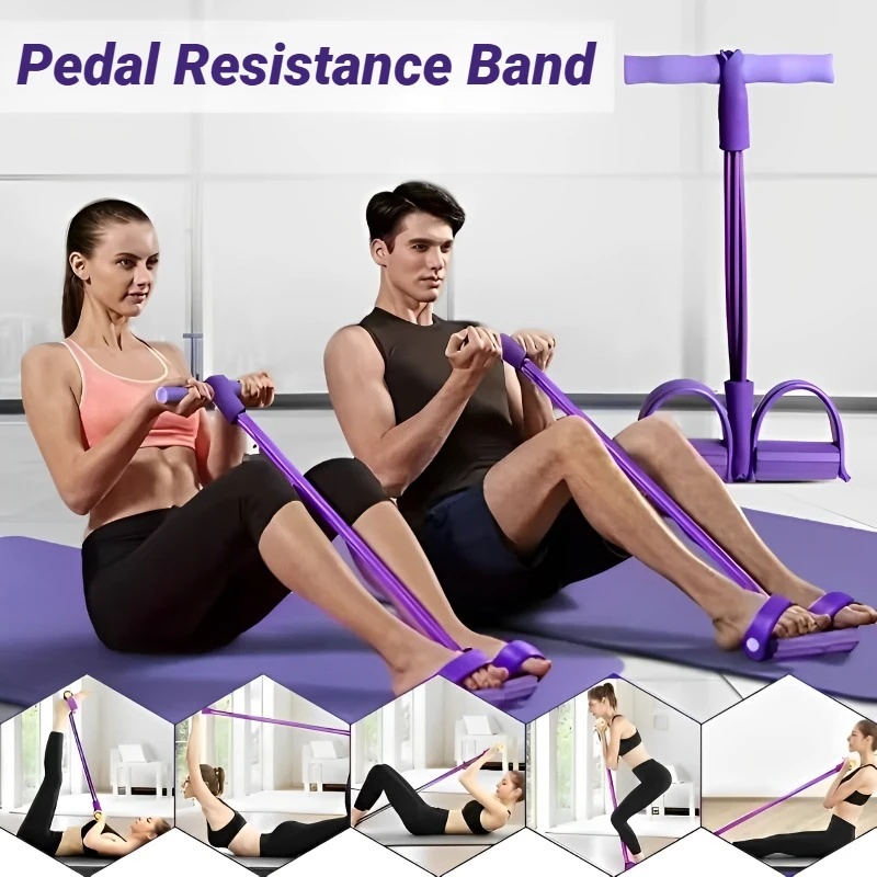 4-трубный эспандер с педалями, – обзор и цена Resistance Bands Set With Handles