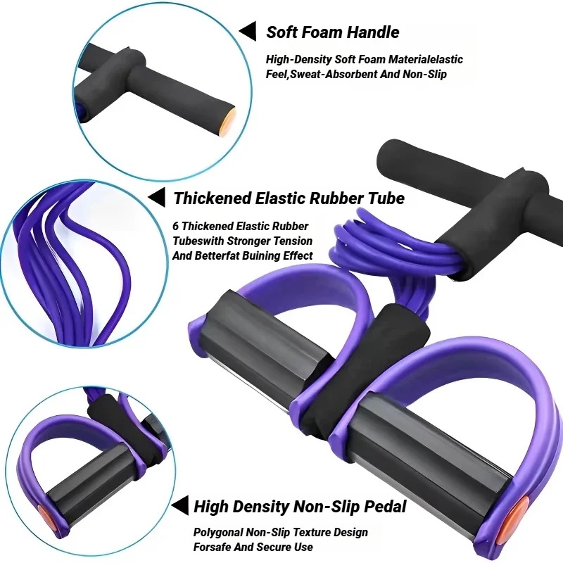 4-трубный эспандер с педалями, – обзор и цена Resistance Bands Set With Handles