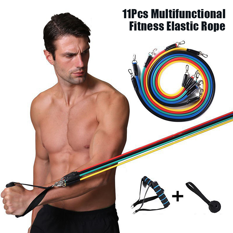 Новый набор из 11 предметов: м – обзор и цена Resistance Bands Set With Handles